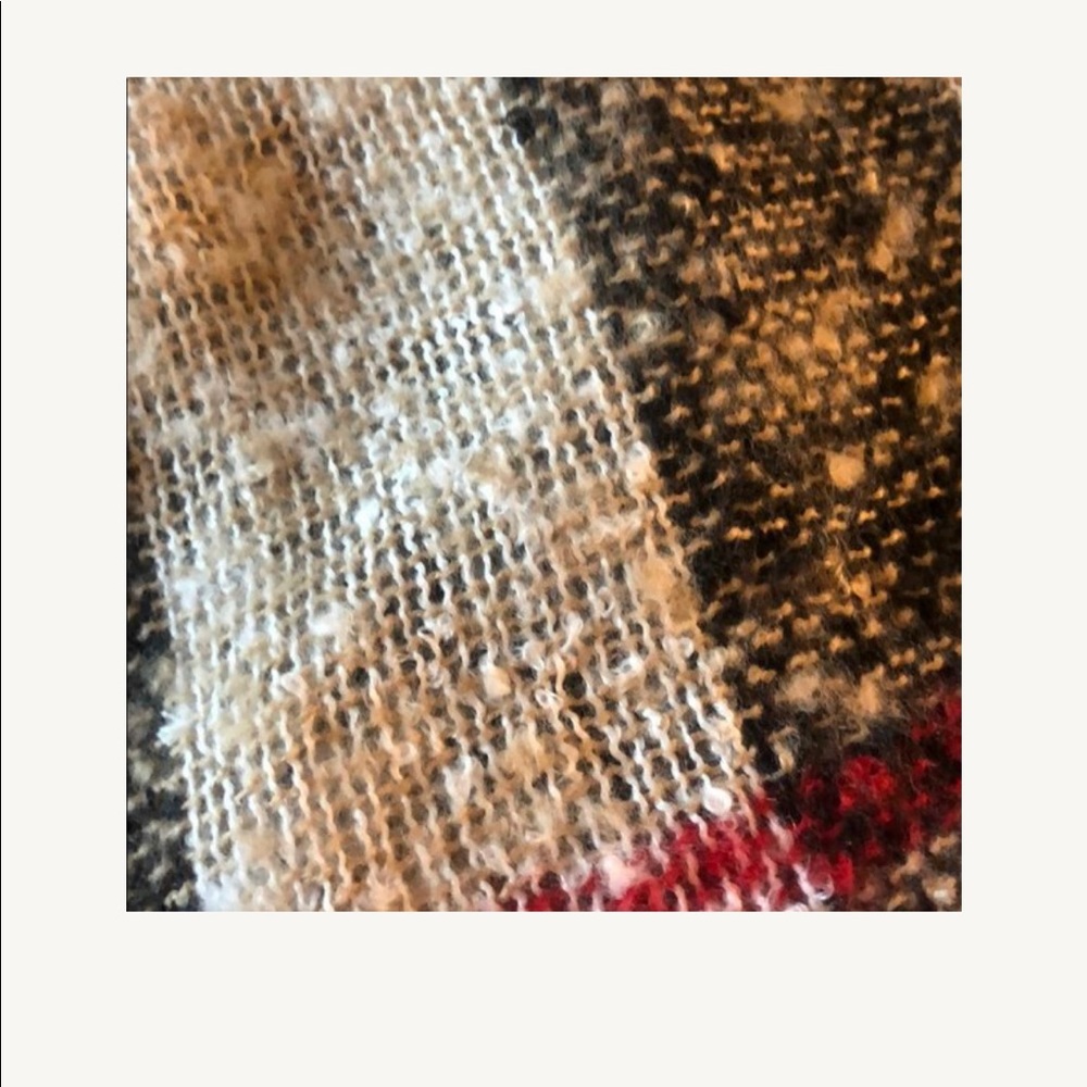 Blanket Plaid waterfall Scarf Long Vest - Picture 6 of 9